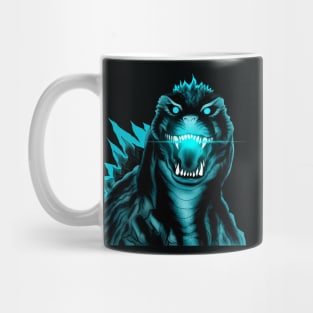 dino kaijuu in nuclear explosion Mug